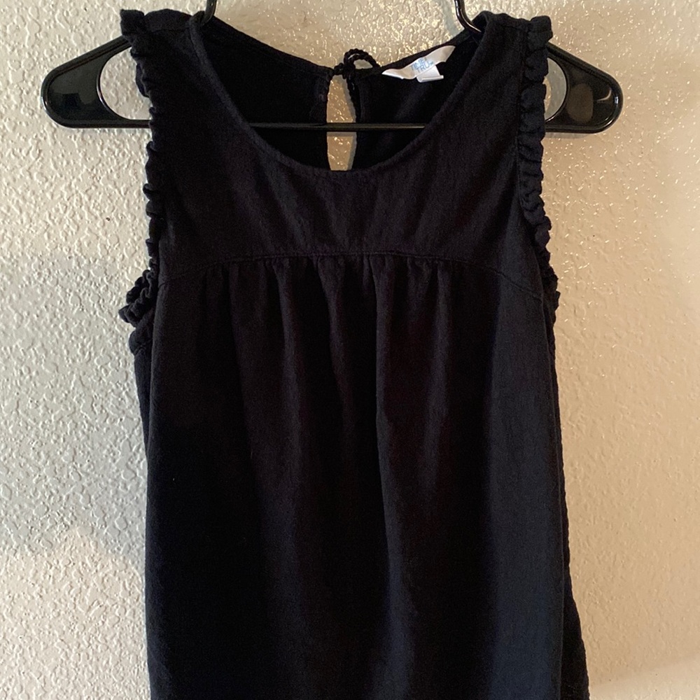 Time & Tru size M (8-10) black, ruffles, tie, textured fabric. Good condition.